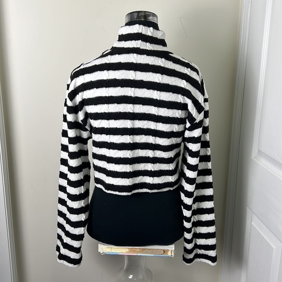 Zara Rugby Stripes Knit Cropped Sweater Size Small - Picture 9 of 9